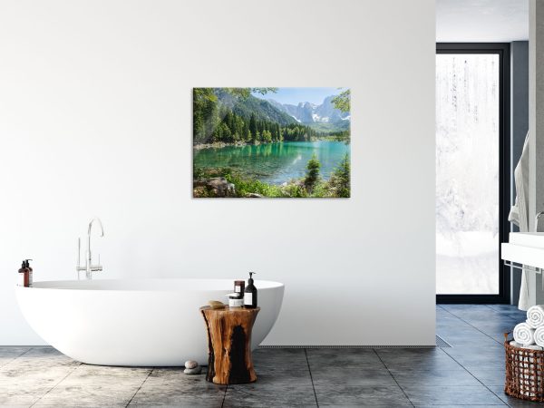Wunderschöner See im Wald, Glasbild Online-Schn?ppchen – Bild 4