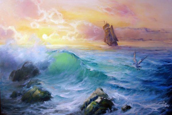 Sturm überm Meer Kunst, Glasbild Online-Verkauf – Bild 5