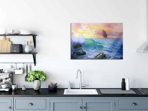 Sturm überm Meer Kunst, Glasbild Online-Verkauf – Bild 3