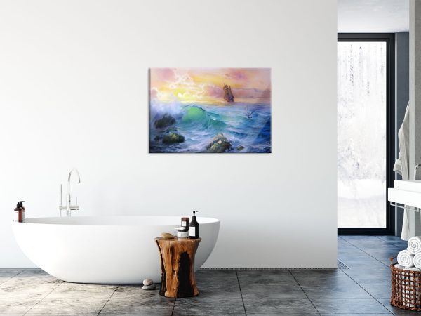 Sturm überm Meer Kunst, Glasbild Online-Verkauf – Bild 4
