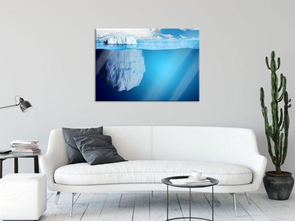 Riesiger Eisberg unter Wasser, Glasbild Angebot – Bild 2