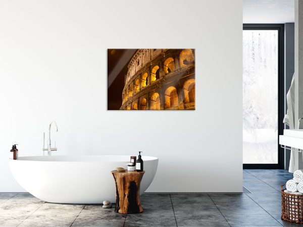Amphitheater in Rom bei Nacht, Glasbild Jetzt online – Bild 4