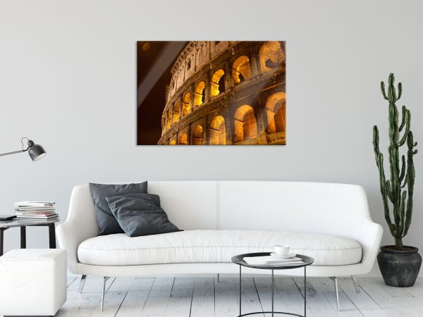 Amphitheater in Rom bei Nacht, Glasbild Jetzt online – Bild 2