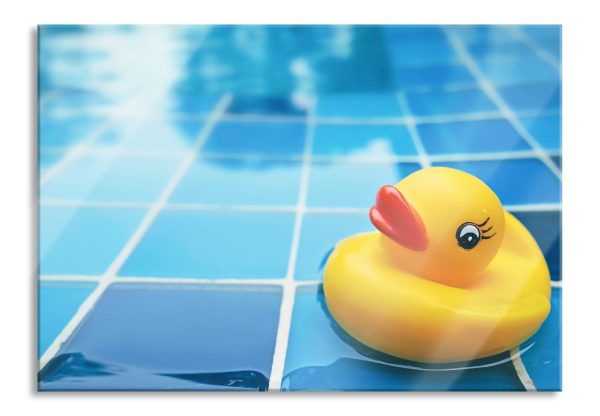 Quietsche Ente im Bad, Glasbild Online-Schn?ppchen