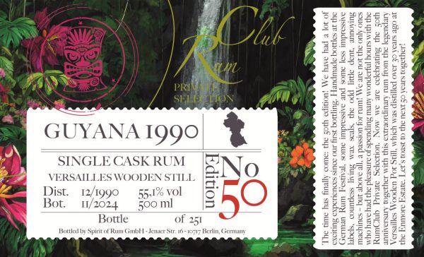 Rumclub Ed.50 Versailles 1990 Guyana Wooden Pot Still  0,5l 55,1% vol. rum Online – Bild 3