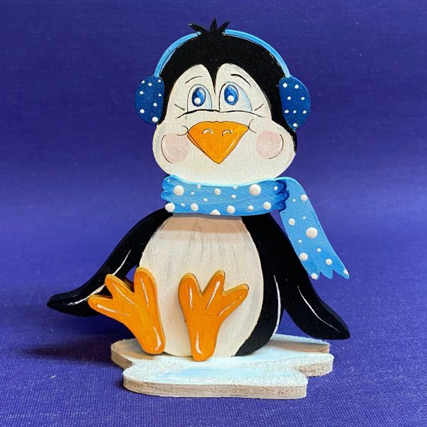 Pinguinbaby, sitzend mit Ohrenschützer, zum Hinstellen Verkauf – Bild 4