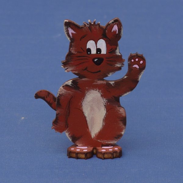 Katze als Standfigur aus Holz Rabatt