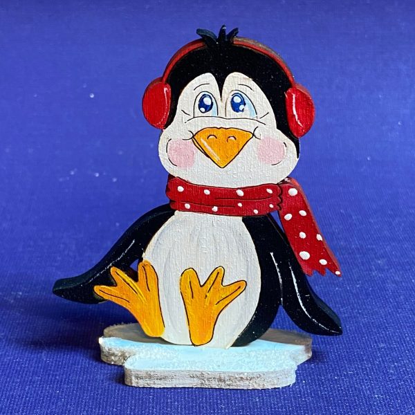Pinguinbaby, sitzend mit Ohrenschützer, zum Hinstellen Verkauf