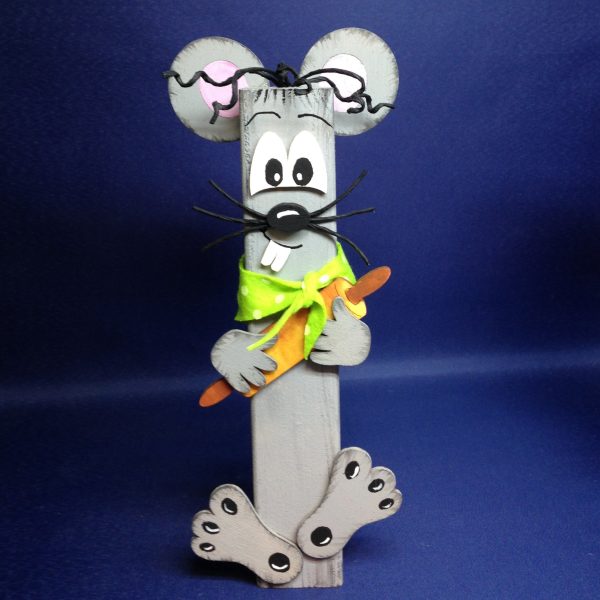 Maus für Kantholz, Pfahlfigur aus Holz Verkauf – Bild 4