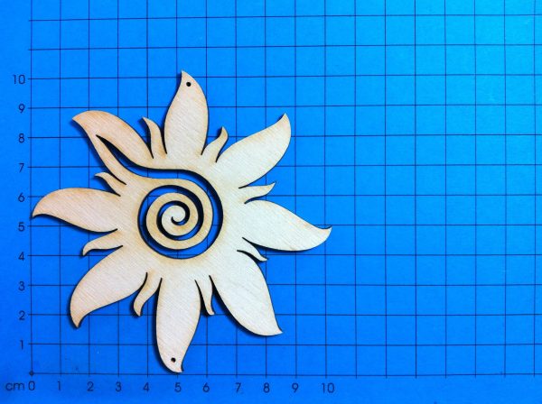 Sonne mit breiten Strahlen und Spirale aus Holz Online-Schn?ppchen – Bild 4