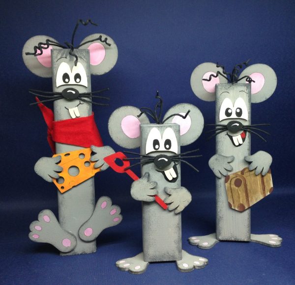 Maus für Kantholz, Pfahlfigur aus Holz Verkauf – Bild 3