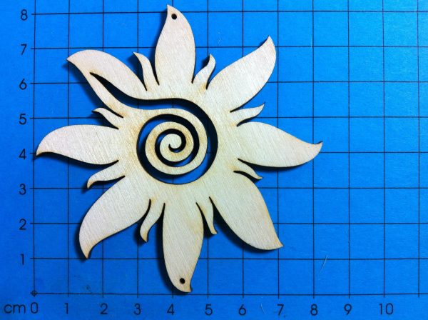 Sonne mit breiten Strahlen und Spirale aus Holz Online-Schn?ppchen – Bild 3