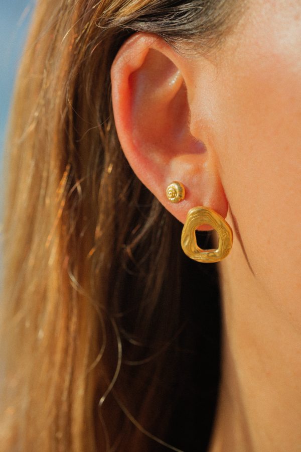 float Nautilus Ohrring Stecker Gold Online-Verkauf – Bild 3