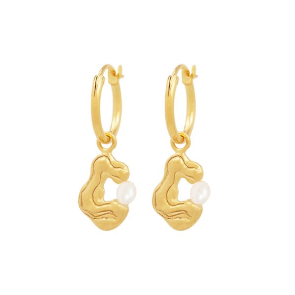 float Pearl Swirl Ohrring Gold Verkauf