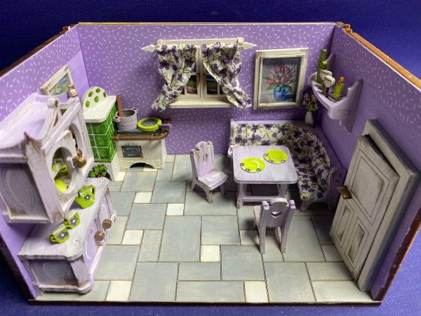 Eckbank mit Tisch und Stuhl für Puppenhaus Im Angebot – Bild 4