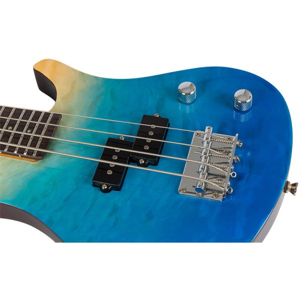 Flight Mini Bass Solid Body Transparent Blue (TBL) Online-Verkauf – Bild 4