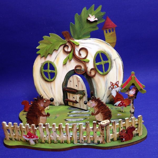 Bastelset aus Holz: Kürbishäuschen mit Vogelhaus und vielen Tieren Verkauf – Bild 4