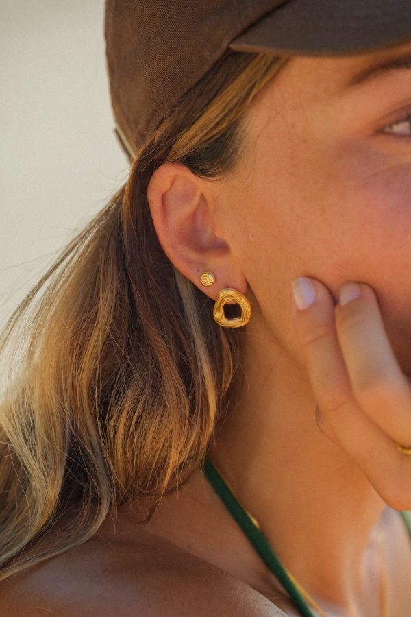 float Nautilus Ohrring Stecker Gold Online-Verkauf – Bild 2