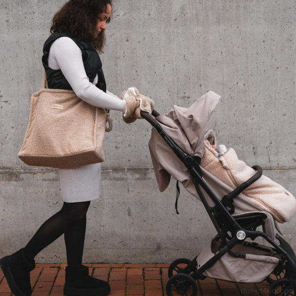 Winterfußsack Teddystoff Boucle für Kinderwagen Autoschale Online – Bild 5